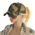 6 panneaux Camo Trucker Hat avec logo de broderie